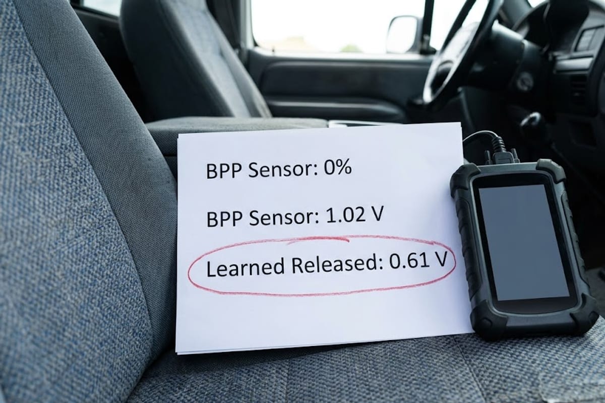 Brake pedal sensor readings where the learned voltage has drifted low
