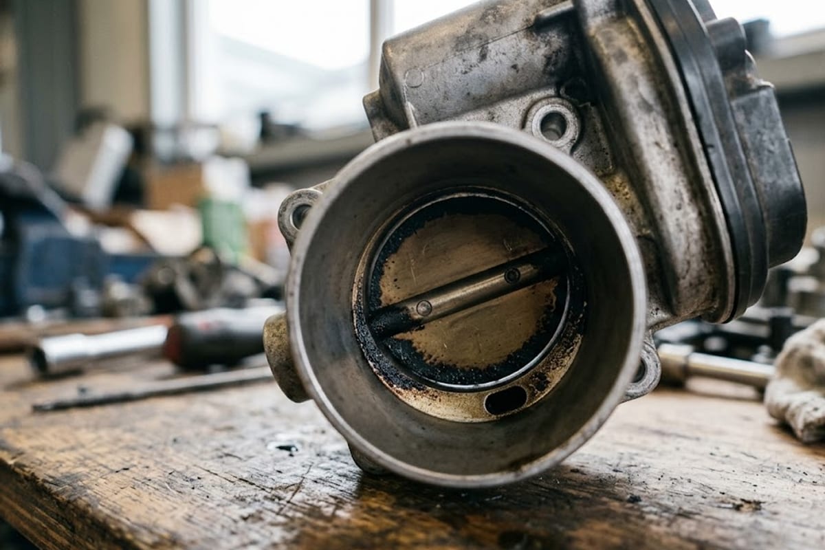 Carbon ring inside a throttle bore around the plate and the bypass port