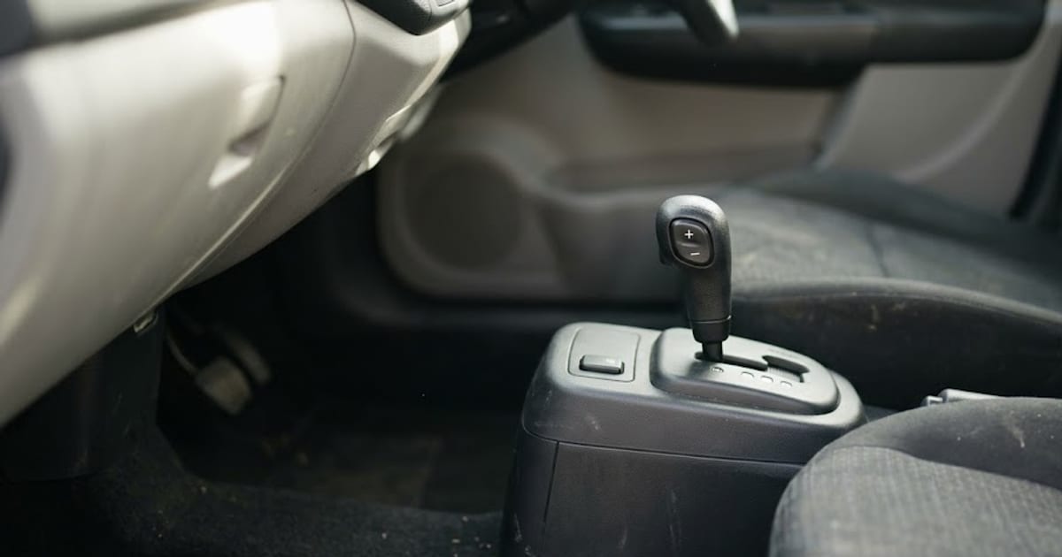 The gear selector of a small hatchback with an automated manual transmission